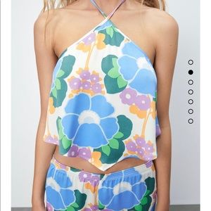 Zara print halter top